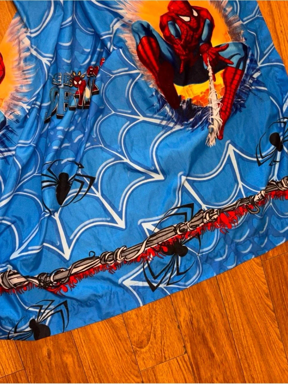 Y2K Vintage Spider-Man blue twin size sheet